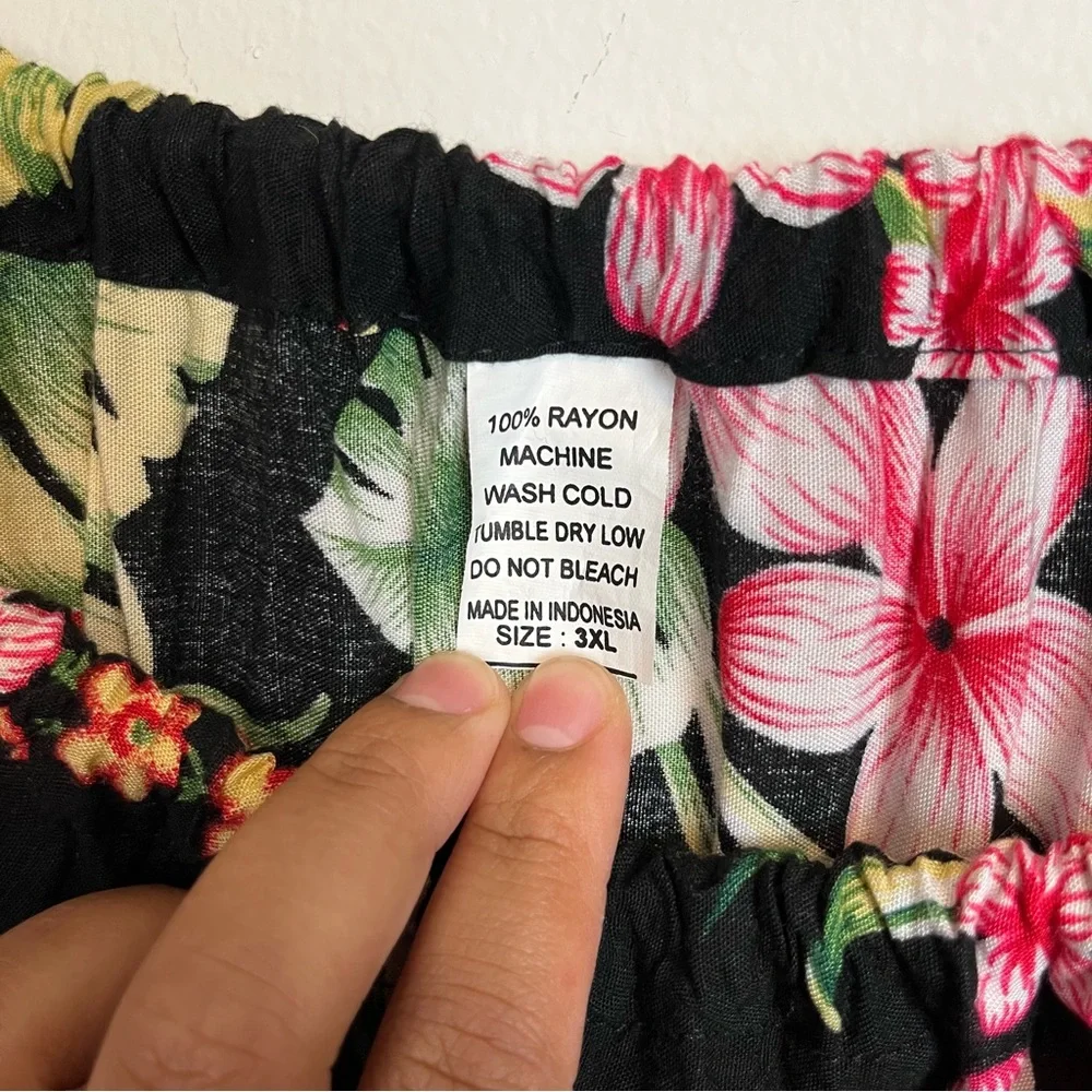 Black Pink Halter Top Floral Tunic Size 3XL Women